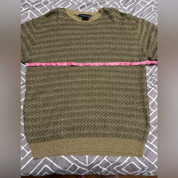 Vintage Made In USA Northern Isles Grandpa Sweater Tan Brown Men's Size Large - Picture 9 of 11